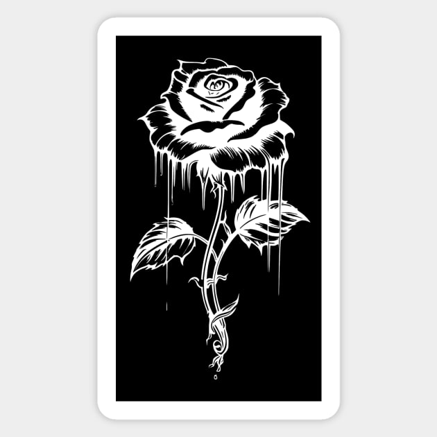 Ai Art | Melting Rose Flower Sticker by Malevolent Shop